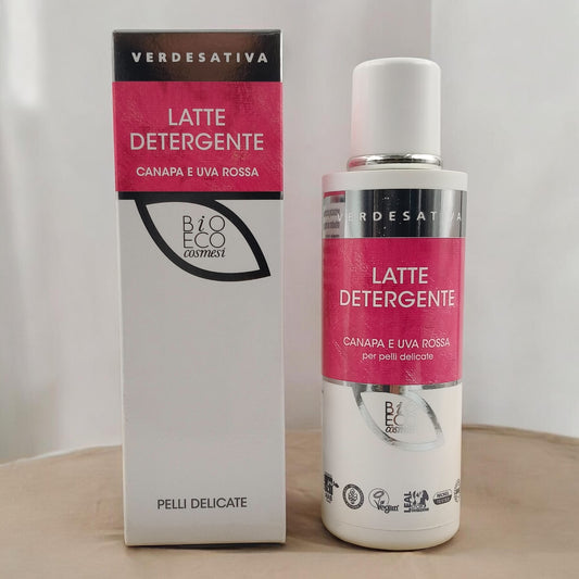 Latte Detergente – Canapa e Uva Rossa Pelli Delicate – Verdesativa (200 ml)